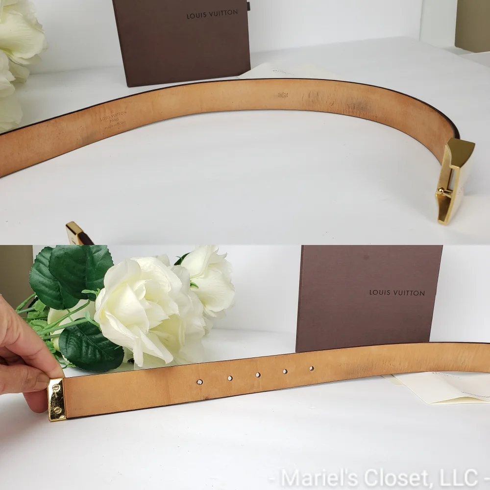 Authentic Louis Vuitton Damier Ebene Buckle Belt with Box #2616M - Picture 7 of 7
